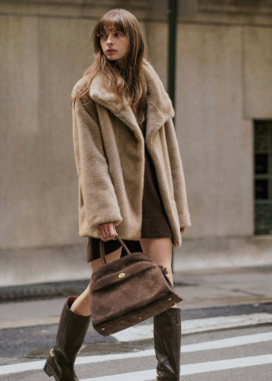 ELBORN | Delfine Half Fur Coat (Beige)