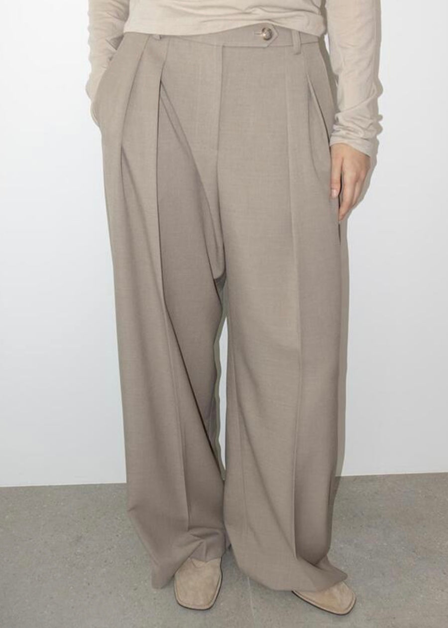 LEHA | Aetra Wide Leg Pants (Light Beige)