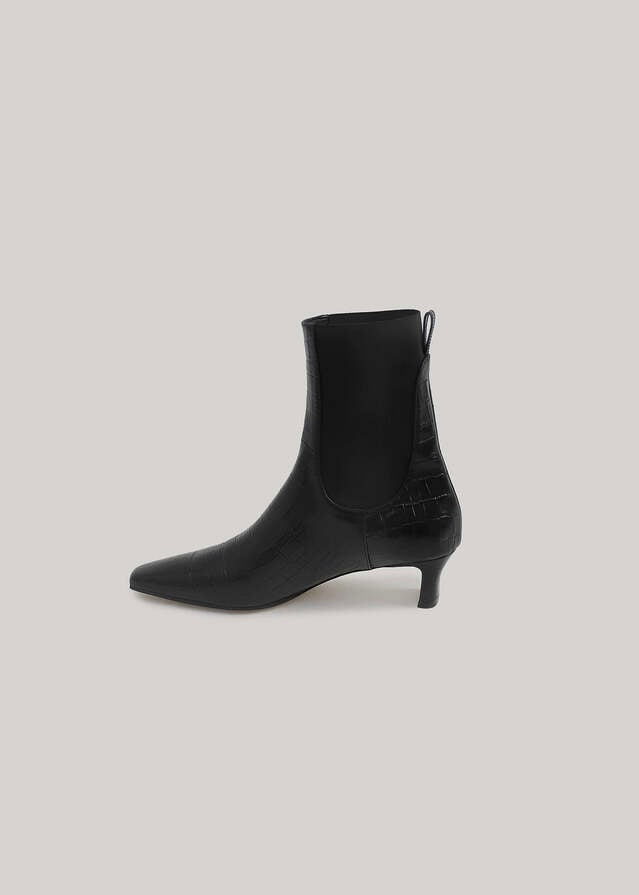 ELBORN | Vendome Leather Ankle Boots (Croc Black) Expected to ship 12/29/2023