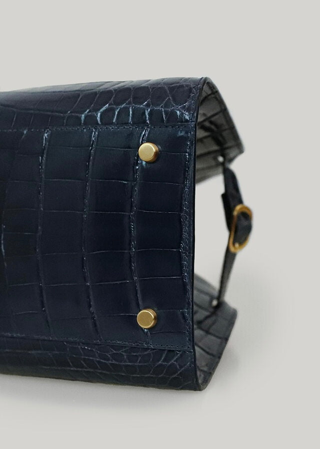 [PRE-ORDER] ELBORN | Momet Crocodile Mini Bag (Dark Navy) Expected Ship To 12/27/2024