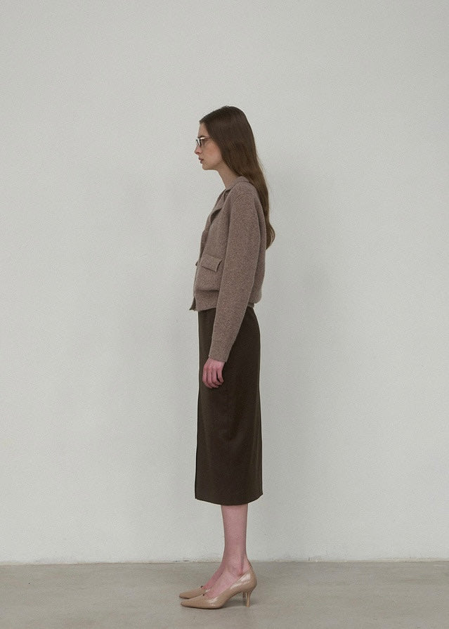 ELBORN | Dion Cashmere Knit Jacket (Mocha)