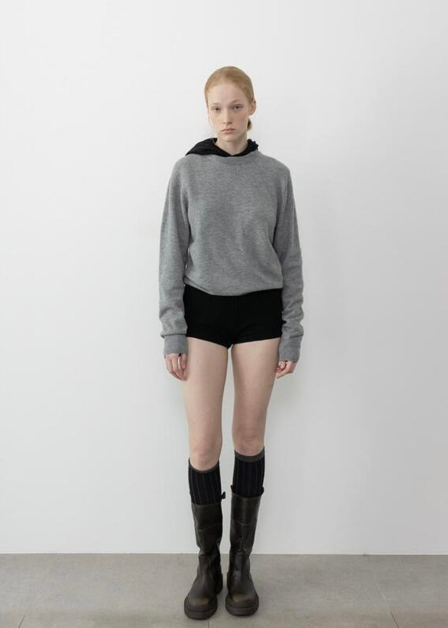 LEHA | Daria Wool Blend Knit Jersey Hoodie (2 Colors)