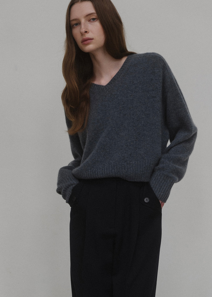 ELBORN | Troy Wide Wool Pants (Navy)