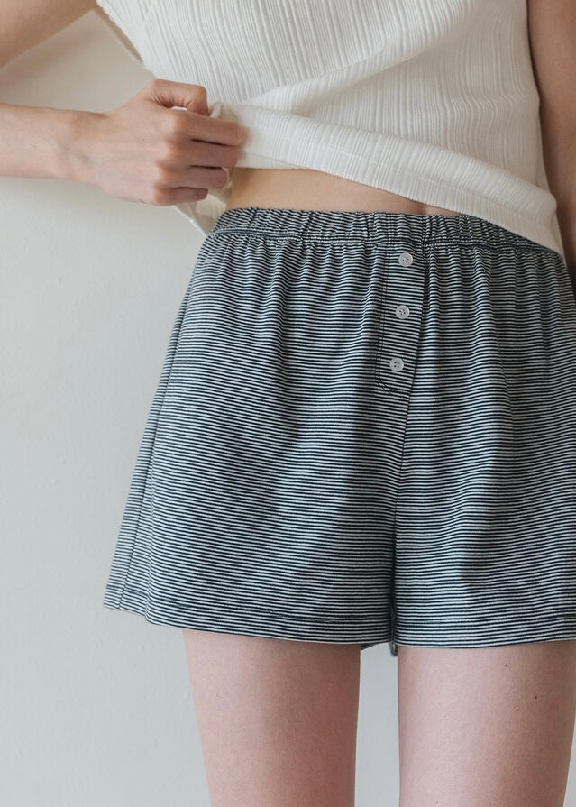 ELBORN | Chico Pajama Shorts (Navy Stripe)