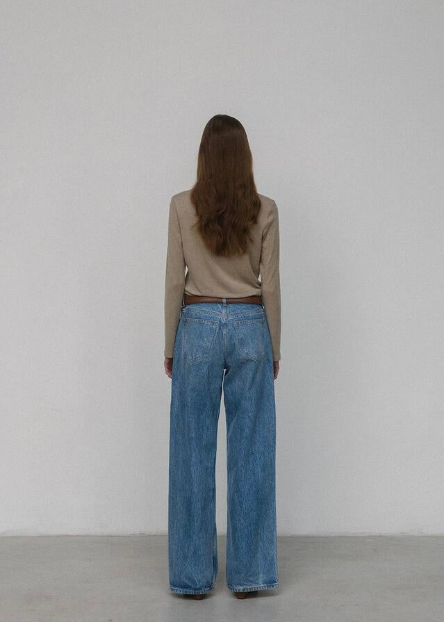 [3RD] ELBORN | Apollo Wide Denim Pants (Blue)