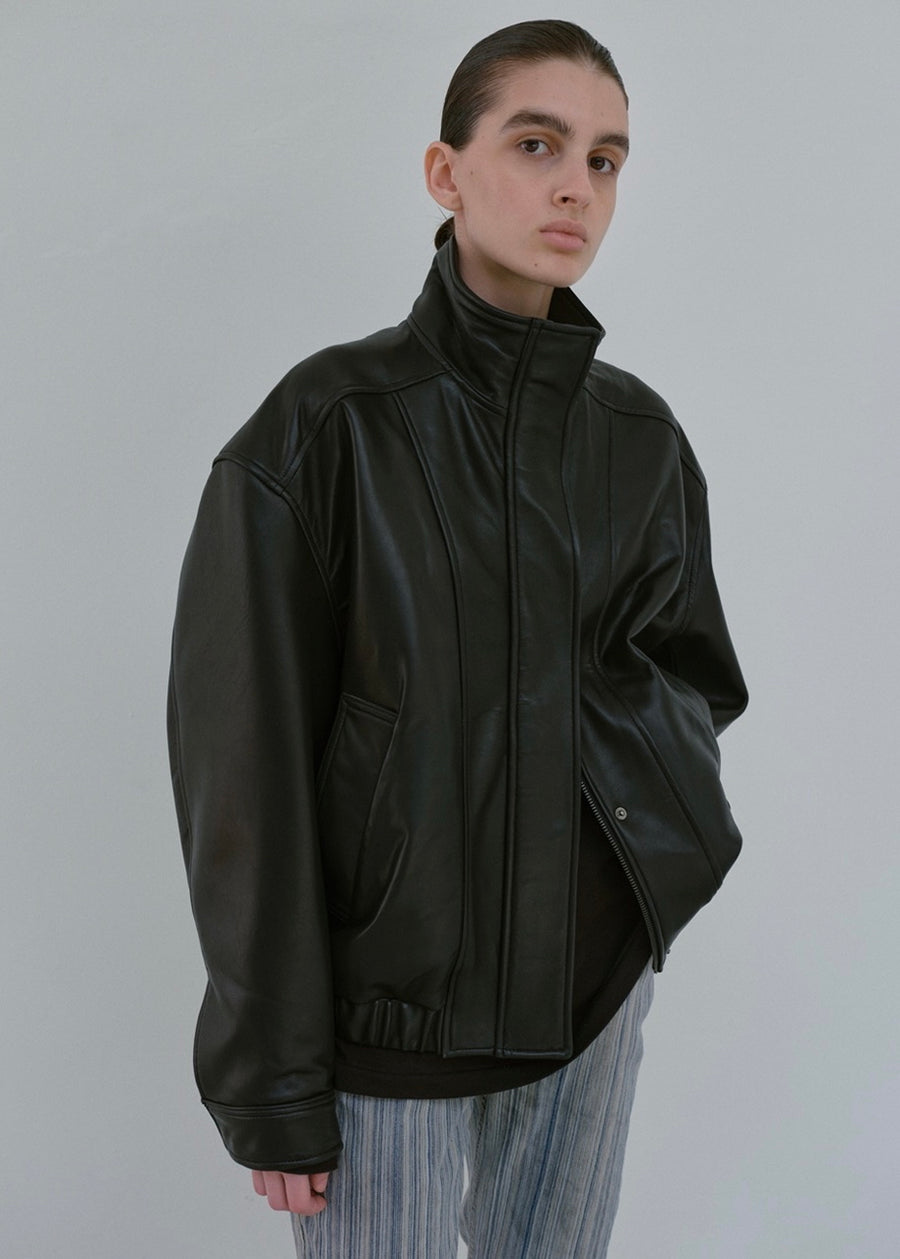 Black leather outlet jumper