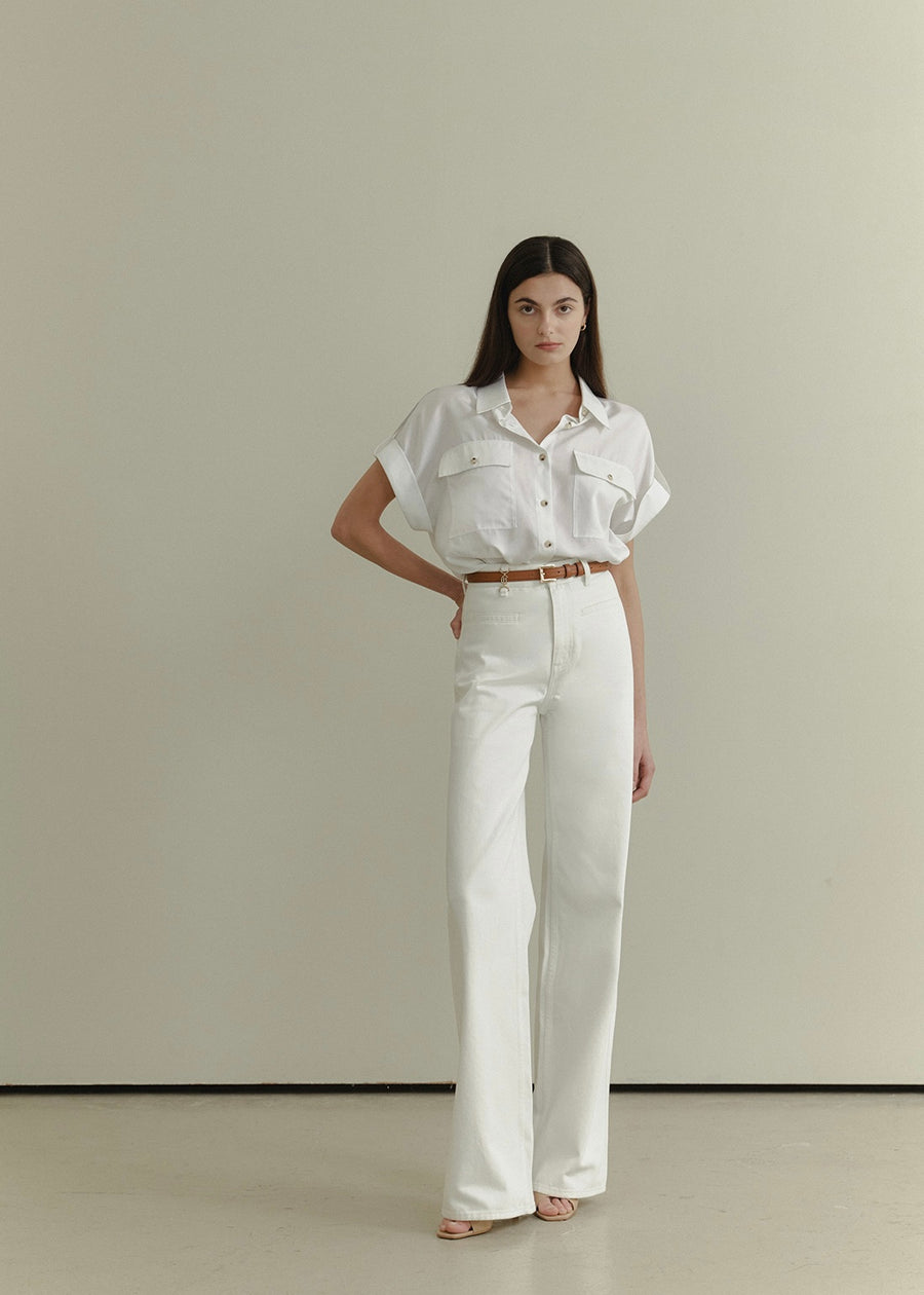 ELBORN | Ainhoa Wide Denim Pants (Ivory)