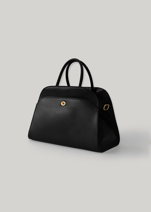 [2ND] ELBORN | [LIMITED]  Momet Leather Tote Bag (Black Leather)