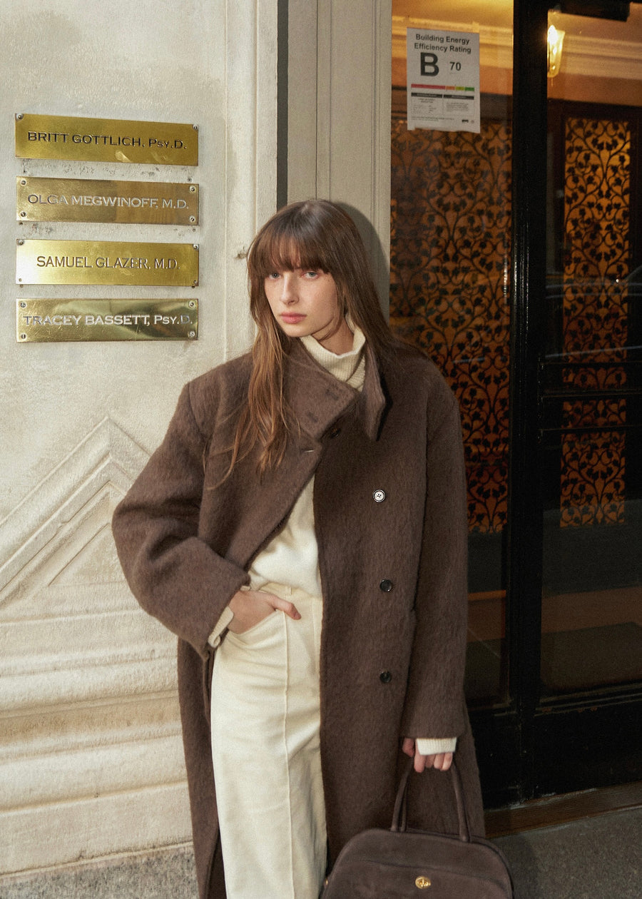 ELBORN | Kayla Alpaca Long Coat (Brown)