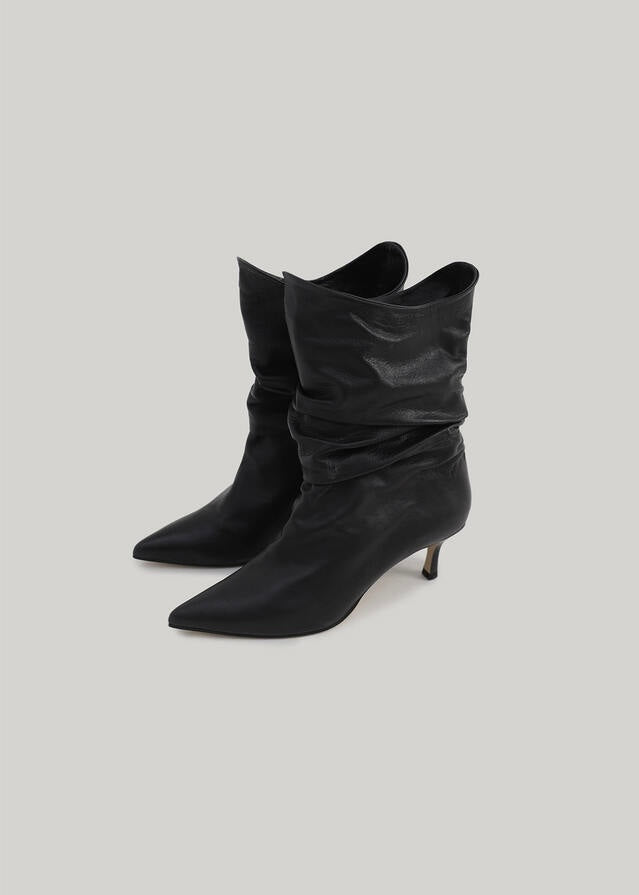 ELBORN | Leandra Leather Half 6 Boots (Black) Expected to ship 12/29/2023