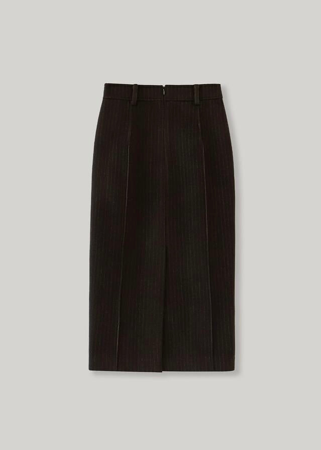 ELBORN | Douglas Wool Long Skirt (Stripe)