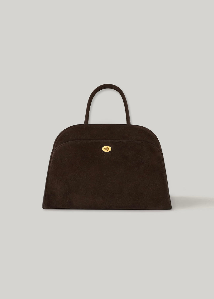 [3RD] ELBORN | [LIMITED]  Momet Leather Tote Bag (Brown Suede)