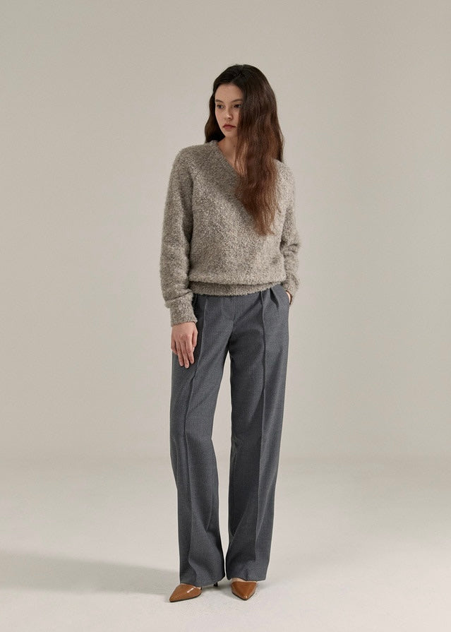 ELBORN | Beki Low-Rise Trousers (Gray Stripe)