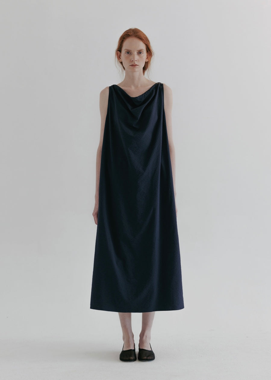 2nd MOIA | Seersucker Dress (Navy)