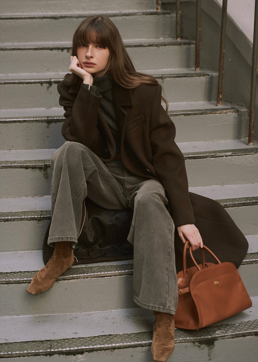 [RE-ORDER] ELBORN | Arch Cashmere Long Coat (Brown) Expected Ship To 12/06/2024