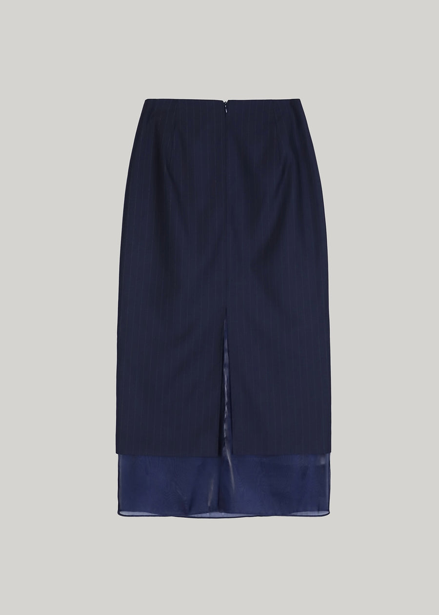 ELBORN | Caden Organza Skirt (Navy Stripe)