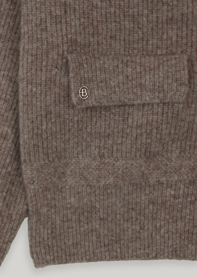 ELBORN | Dion Cashmere Knit Jacket (Mocha)