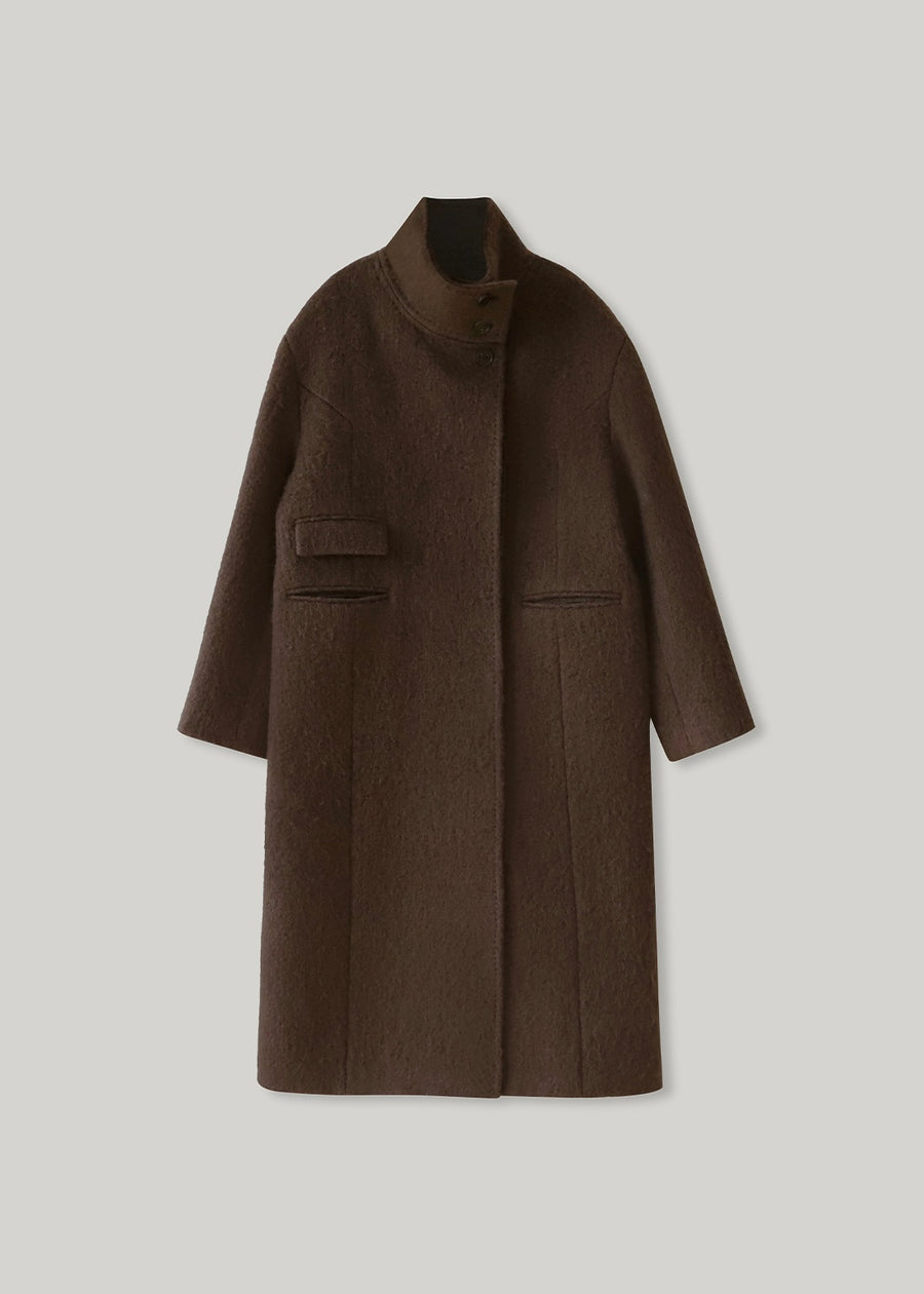 ELBORN | Kayla Alpaca Long Coat (Brown)