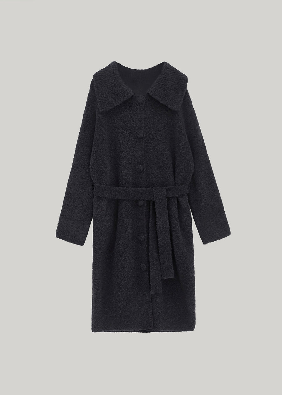 ELBORN | Delby Knit Long Coat (Charcoal)