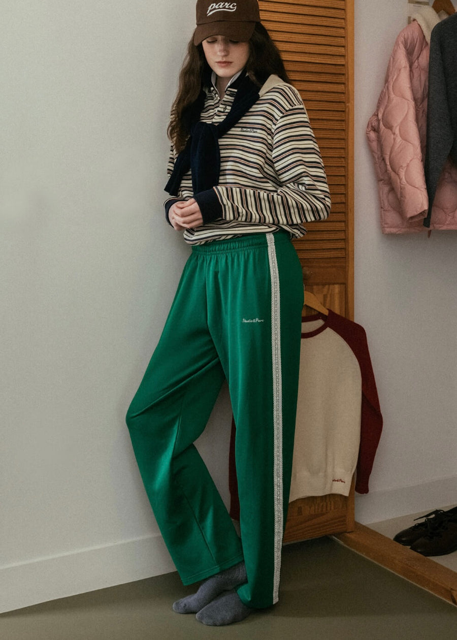 STUDIO & PARC | Lace Jersey Pants (Green)