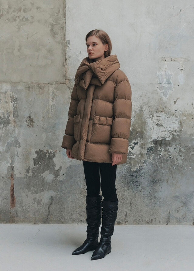 ELBORN | Salomé Muffler Down Coat (Hazelnut)