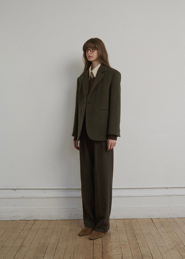 ELBORN | Wallace Wool Half Coat (Khaki)