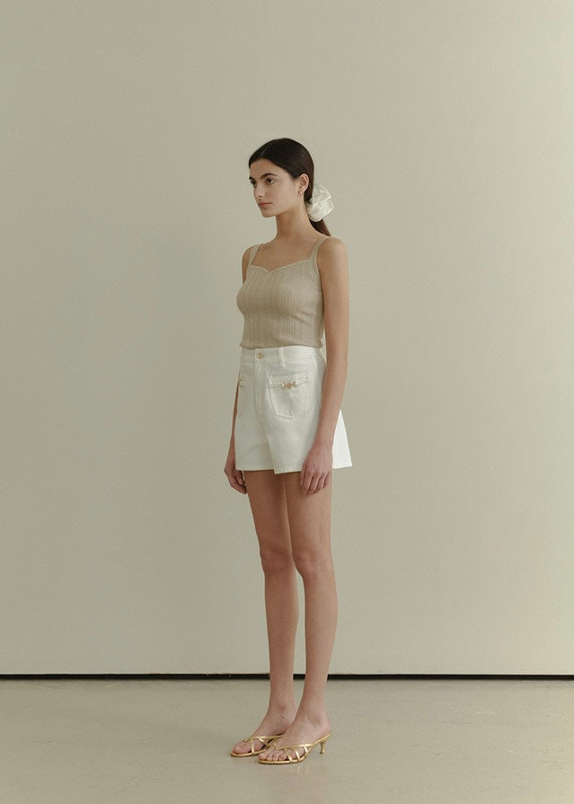 ELBORN | Eliana Denim Shorts (Ivory)