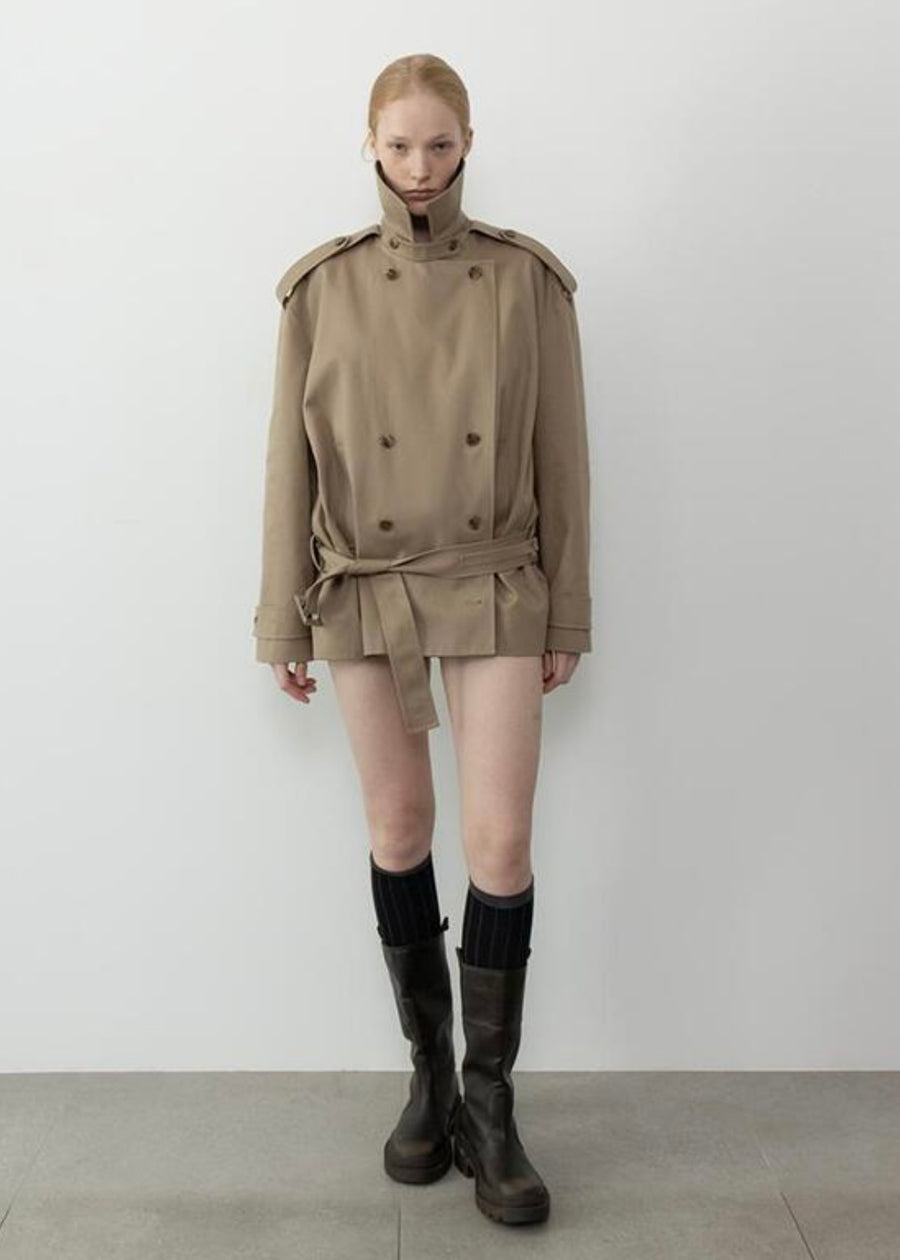 LEHA | Aron Belted Cotton-Gabardine Trench Jacket (Beige)