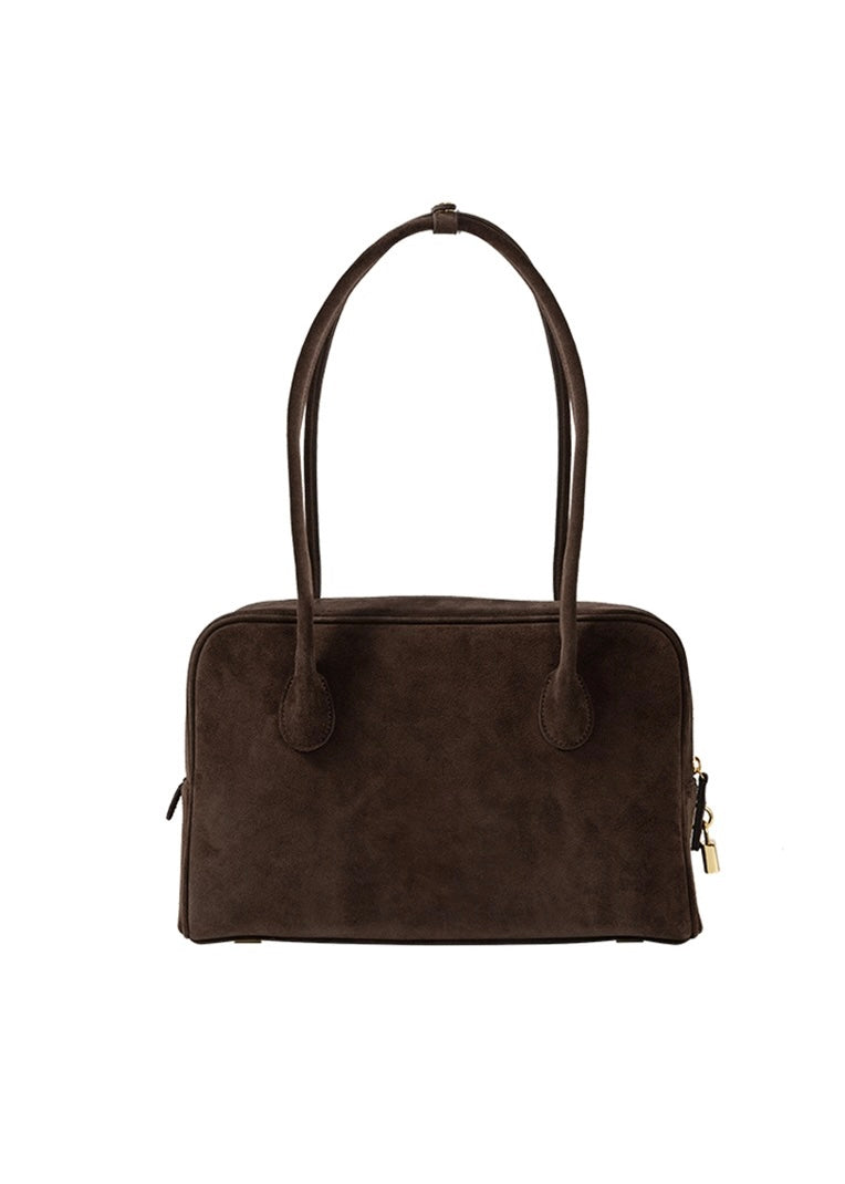 LEHA | Harper Square Suede Bag (Brown)