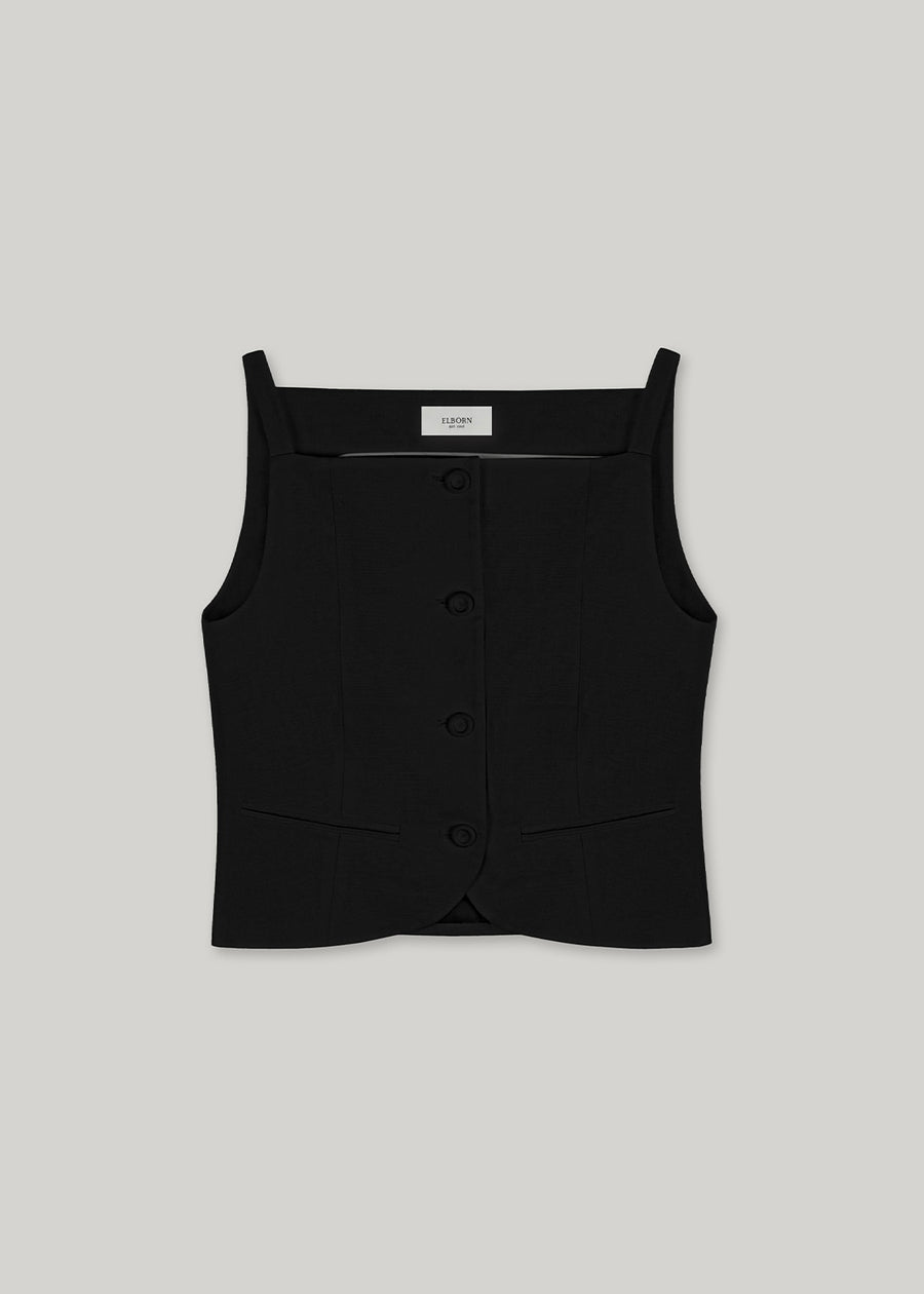 ELBORN | Marie Button Vest (Black)