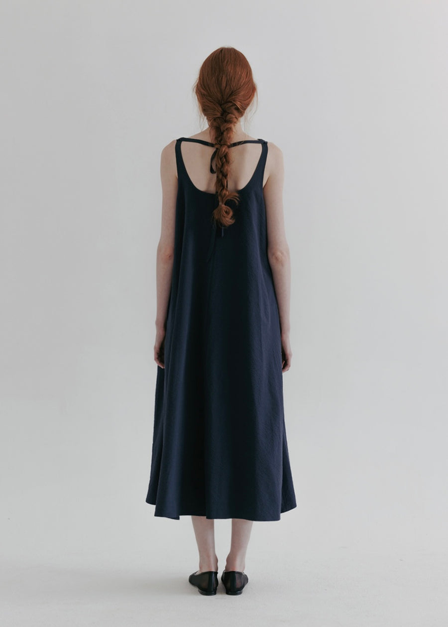 2nd MOIA | Seersucker Dress (Navy)