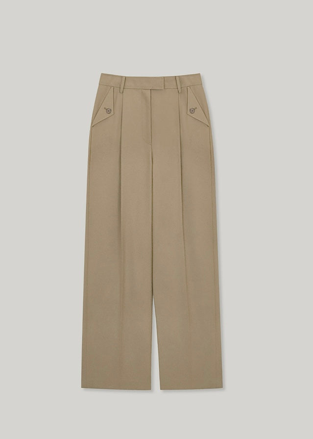 [2ND] ELBORN | Troy Wide Wool Pants (Camel)