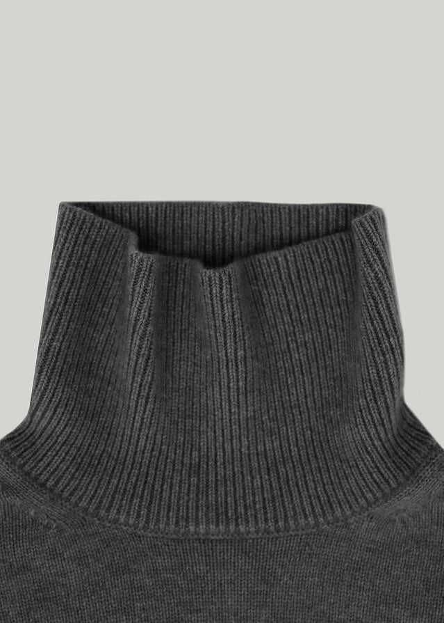 ELBORN | Becky Cashmere 100% High-neck Sweater (Charcoal)