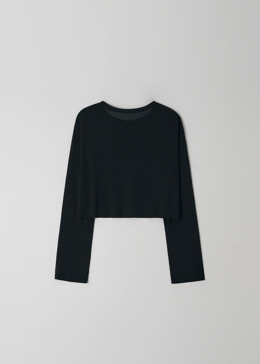 MOIA | Silk Crop T-Shirt (Dark Navy)