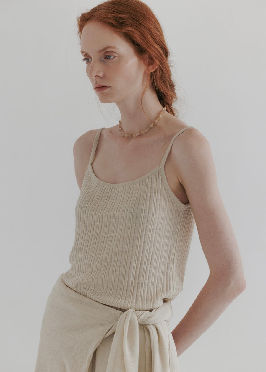 MOIA | ribbed sleeveless (Lime Beige)