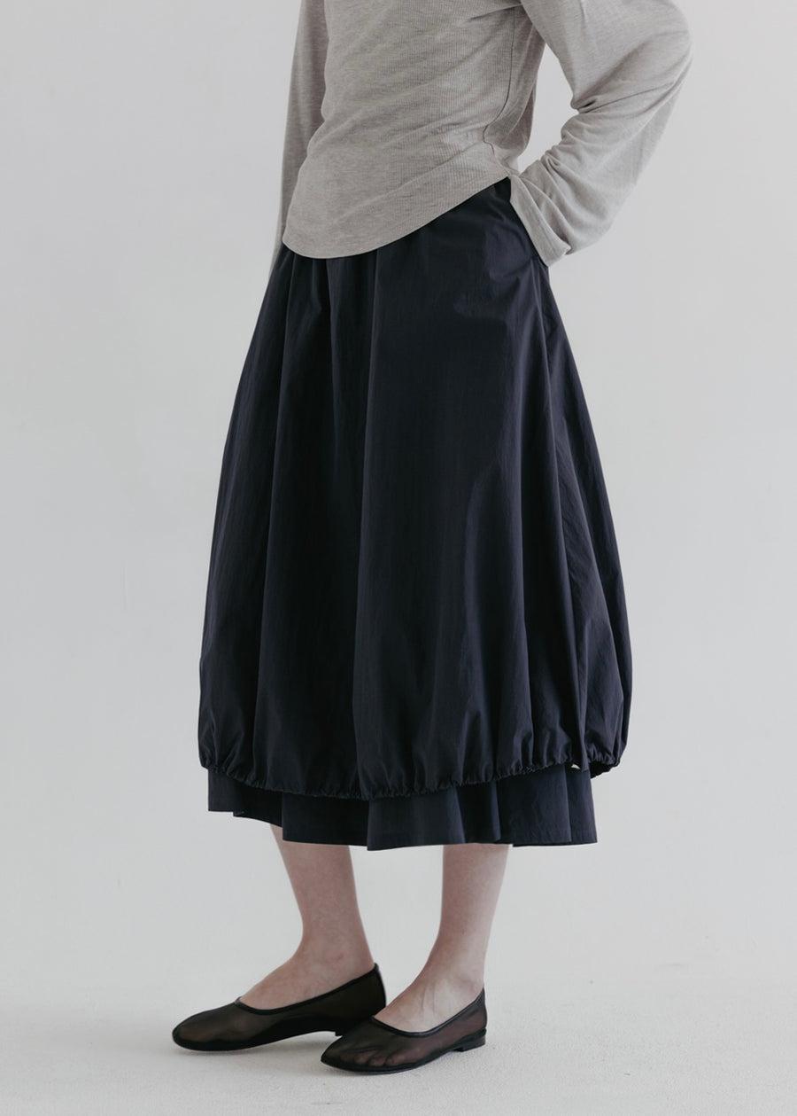 MOIA | String Double Skirt (Navy)
