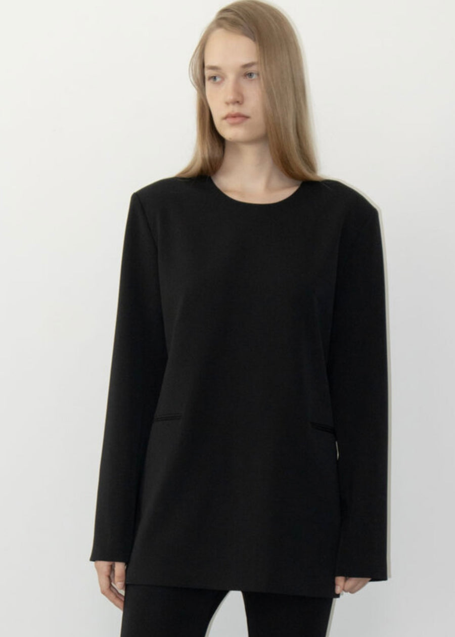 LEHA | Adler Wool  Blended Top (Black)