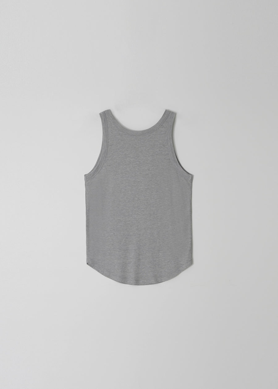 MOIA | Silk Ribbed Top (Light Gray)