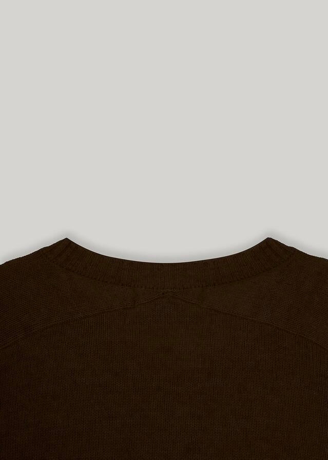 ELBORN | Melrose V-neck Cashmere Knit Top (Brown)