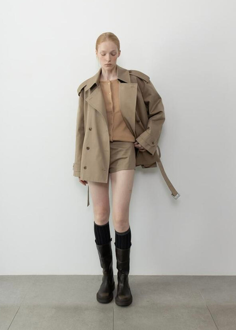 LEHA | Aron Belted Cotton-Gabardine Trench Jacket (Beige)