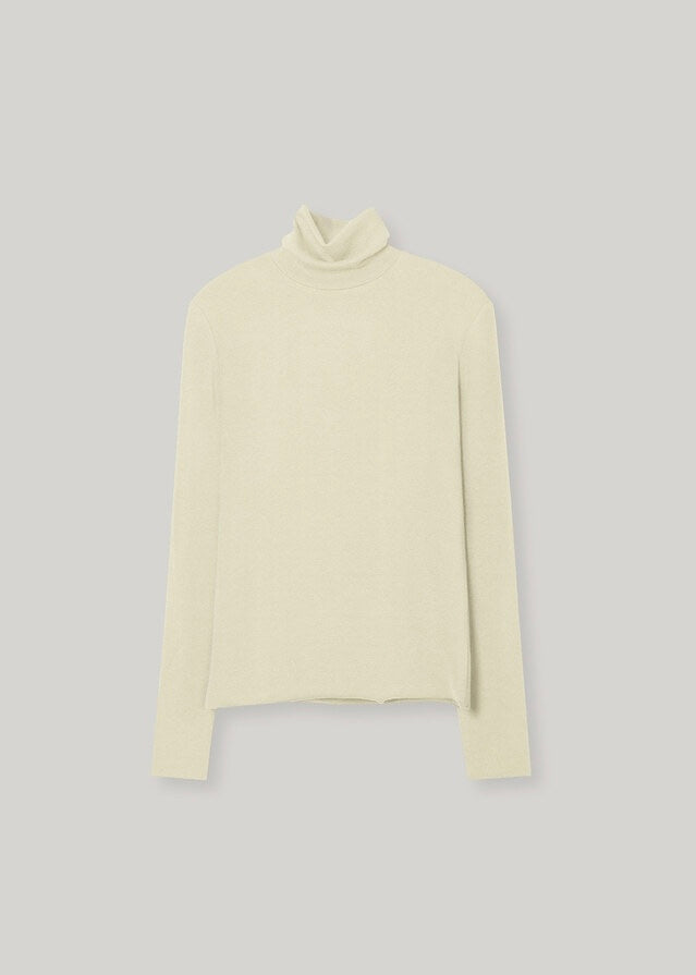 2ND | ELBORN | Raw Edge Turtleneck Jersey Top (4 Colors)