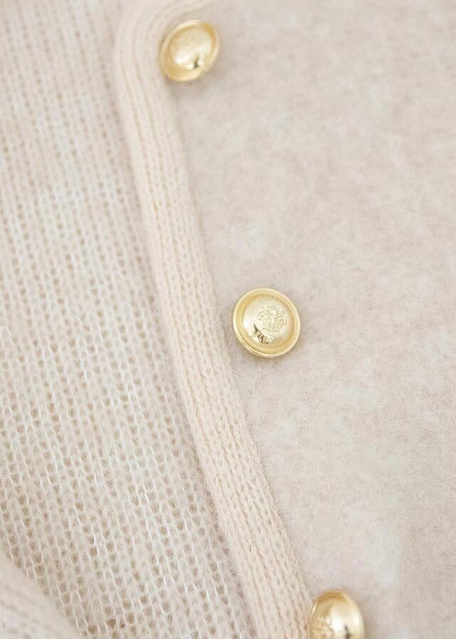 1st ELBORN | Senne Button Cardigan (Peach Cream)