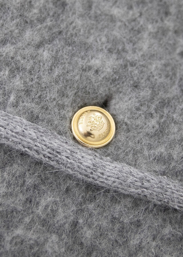 1st ELBORN | Senne Button Cardigan (Melange Grey)