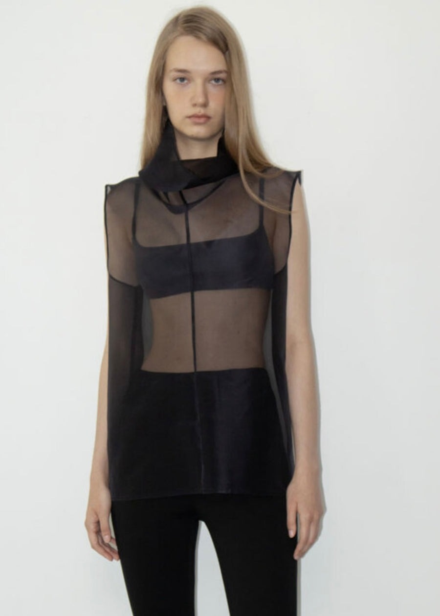 LEHA | Emma Silk Organza Top (Black)