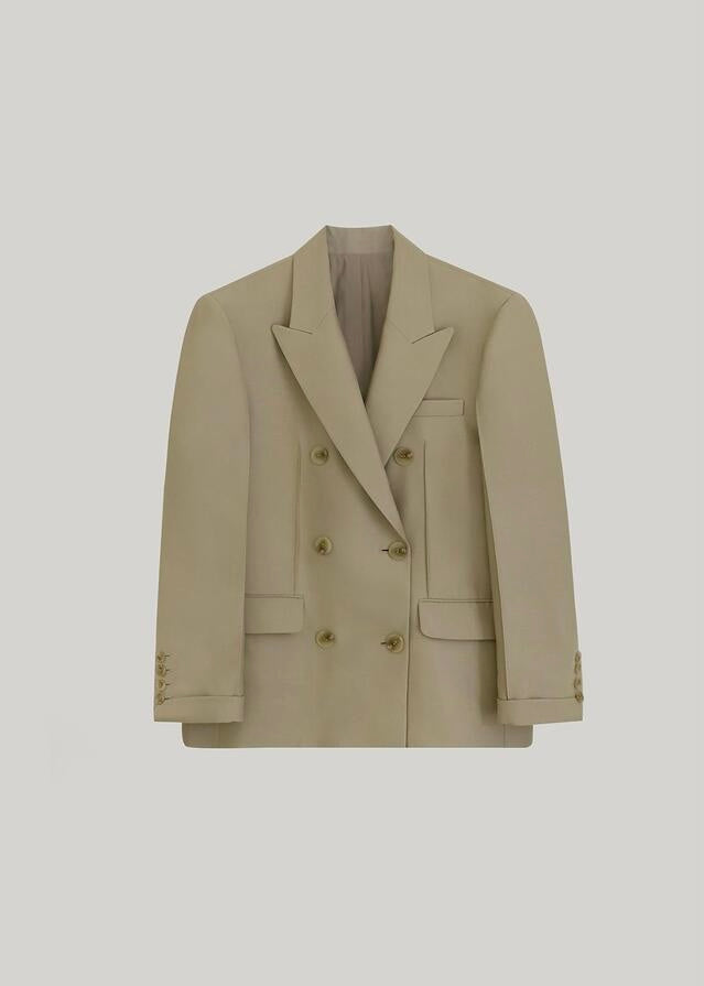 ELBORN | Andrea Wool Silk Double Blazer (Beige)