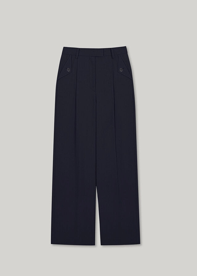 ELBORN | Troy Wide Wool Pants (Navy)