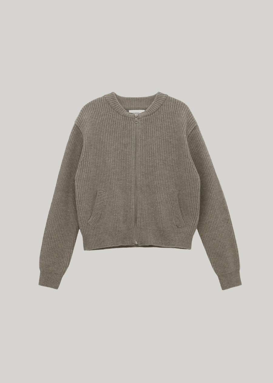 ELBORN | Rosa Zip-up Cardigan (Linen Beige)