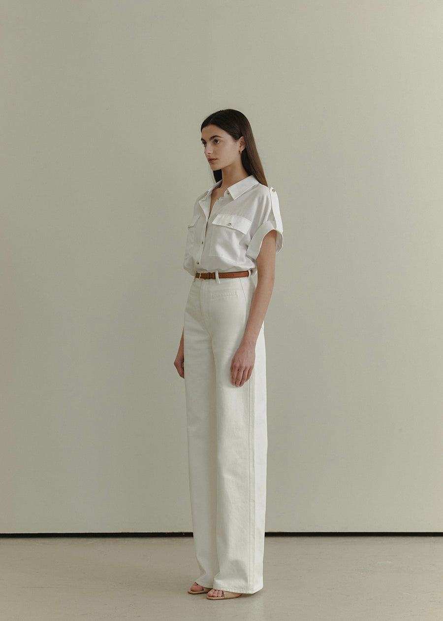 ELBORN | Ainhoa Wide Denim Pants (Ivory)