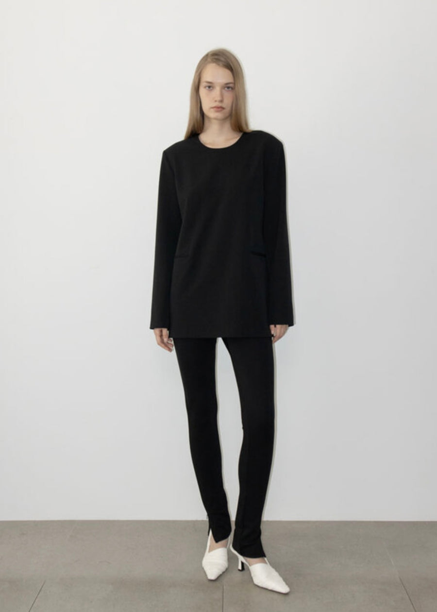 LEHA | Adler Wool  Blended Top (Black)