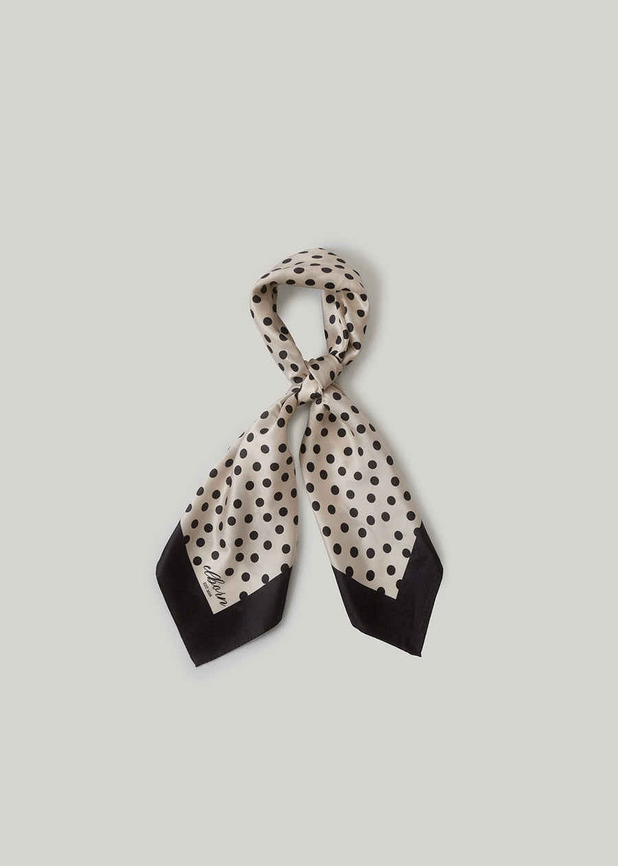 ELBORN | Audrey Dot Silk Scarf (Pearl)